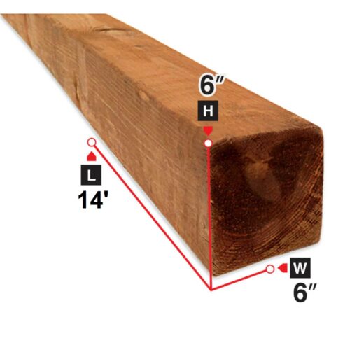 6in x 6in x 14ft Brn Pressure treated Prem Lumber