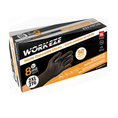 Wipeco Nitrile 8 mil Black Disposable Extended Cuff Glove