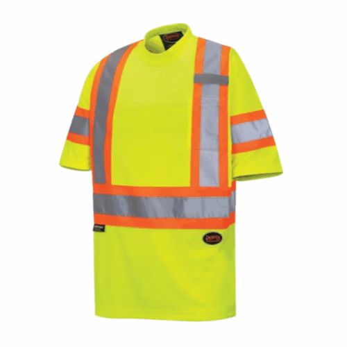 Hi-Vis Bird's-Eye Safety T-shirt - Tape on Sleeves