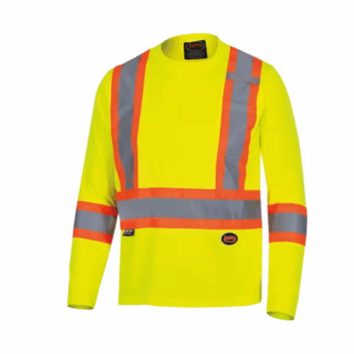 Hi-Vis Bird's-Eye Long-Sleeved Safety Shirt
