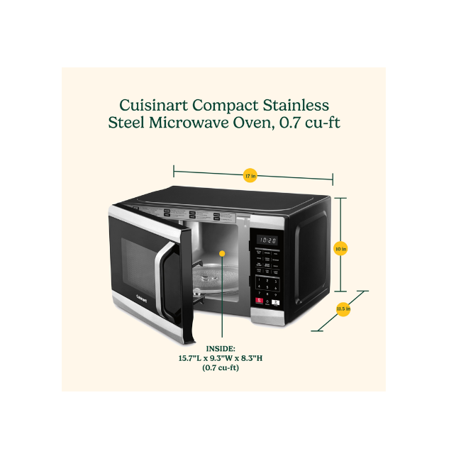 Cuisinart Compact Stainless Steel Microwave Oven - Image 3