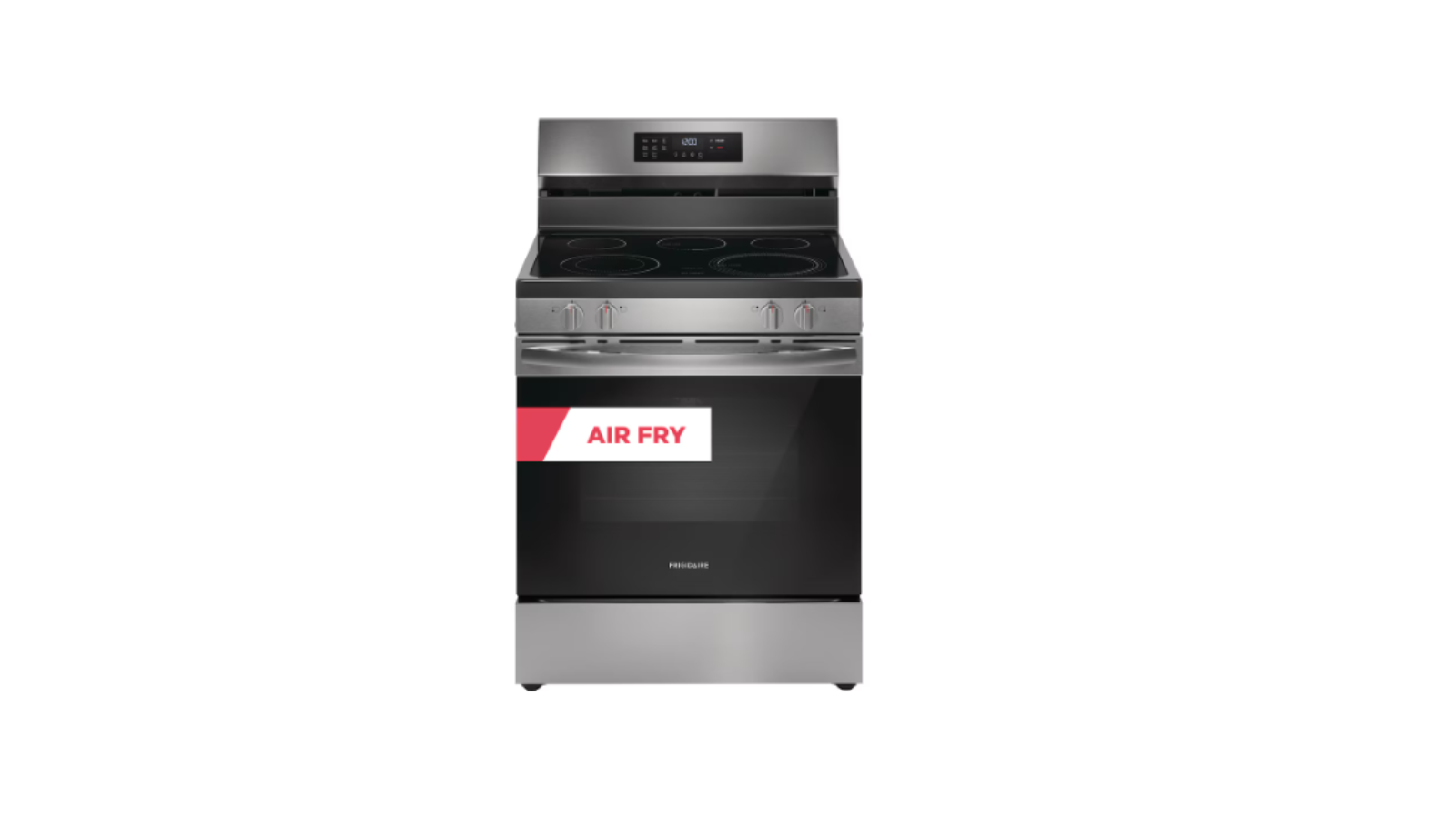 Frigidaire 30 in. 5.3 cu. ft. 5 Burner Element Freestanding Self-Cleaning Electric Range in Stainless Steel with Air Fry