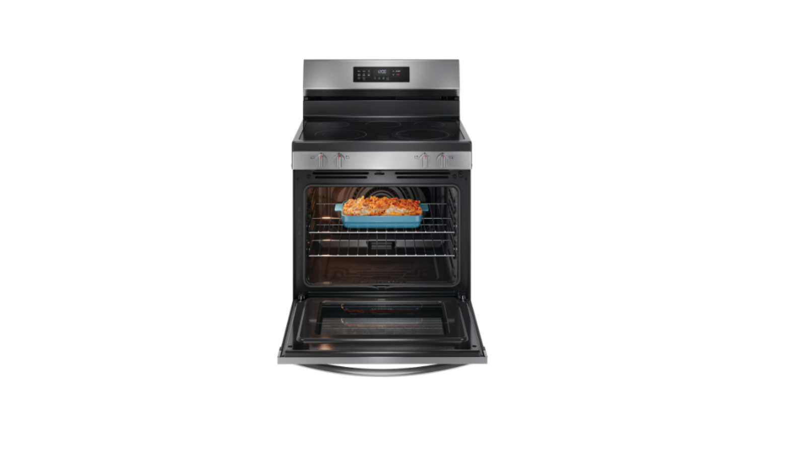 Frigidaire 30 in. 5.3 cu. ft. 5 Burner Element Freestanding Self-Cleaning Electric Range in Stainless Steel with Air Fry - Image 2